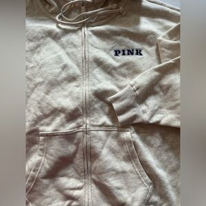 New Victoria’s Secret Pink Full Zip Hoodie (XXL) Drawstring  Logo NWT